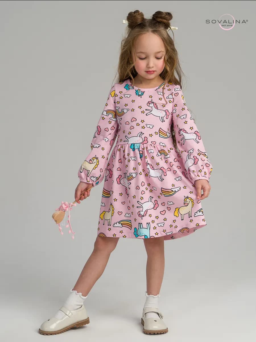 Нарядное платье в садик с длинным рукавом - фото 1