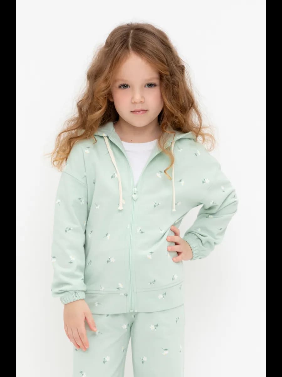 Толстовка на молнии с капюшоном для девочки