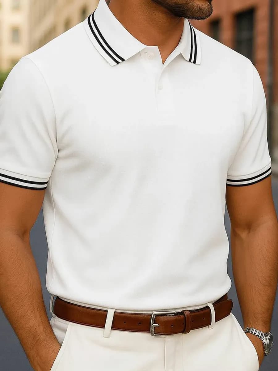 Футболка поло с коротким рукавом базовая