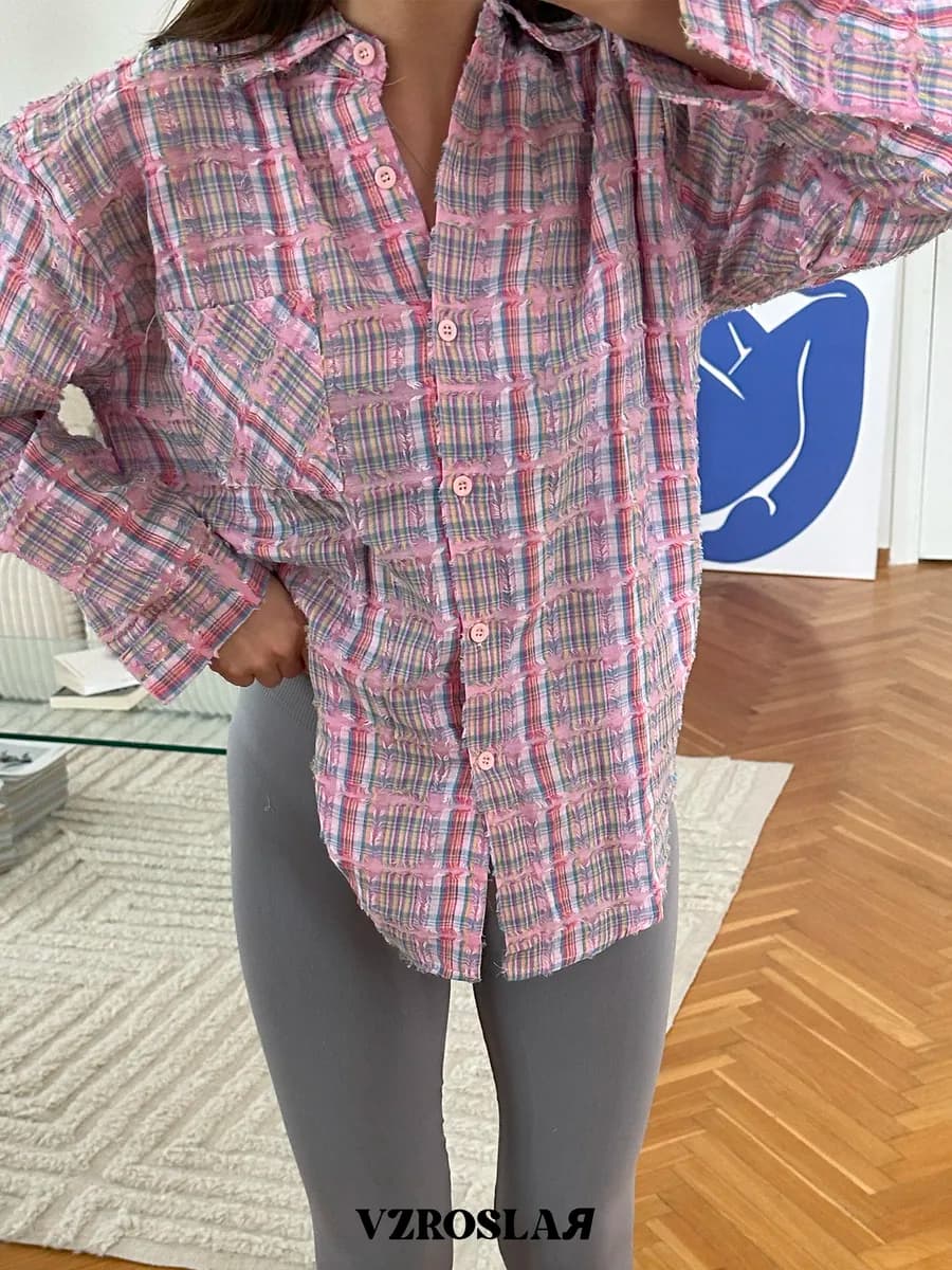 Рубашка в клетку оверсайз