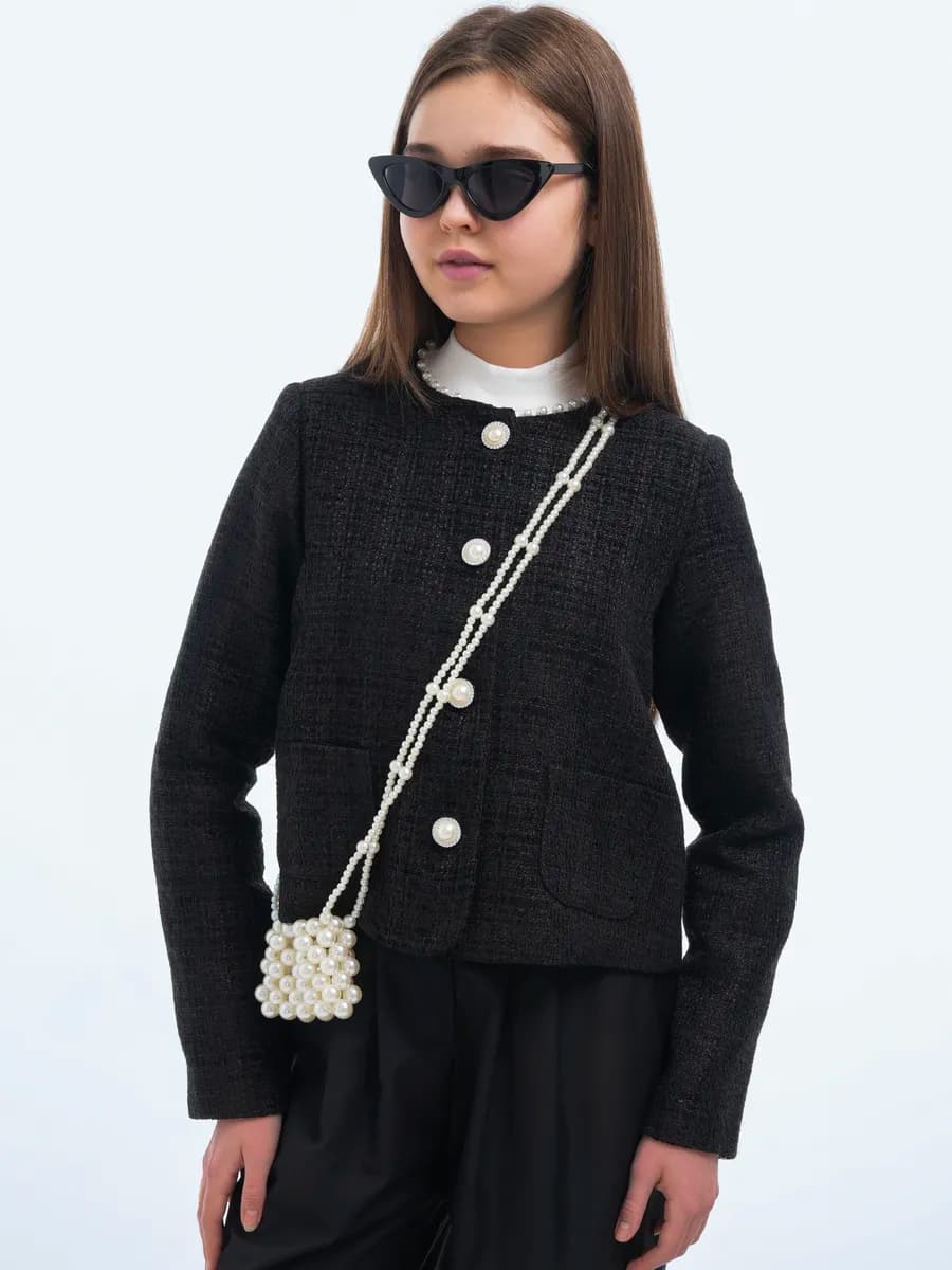 Пиджак жакет твидовый школьный детский нарядный