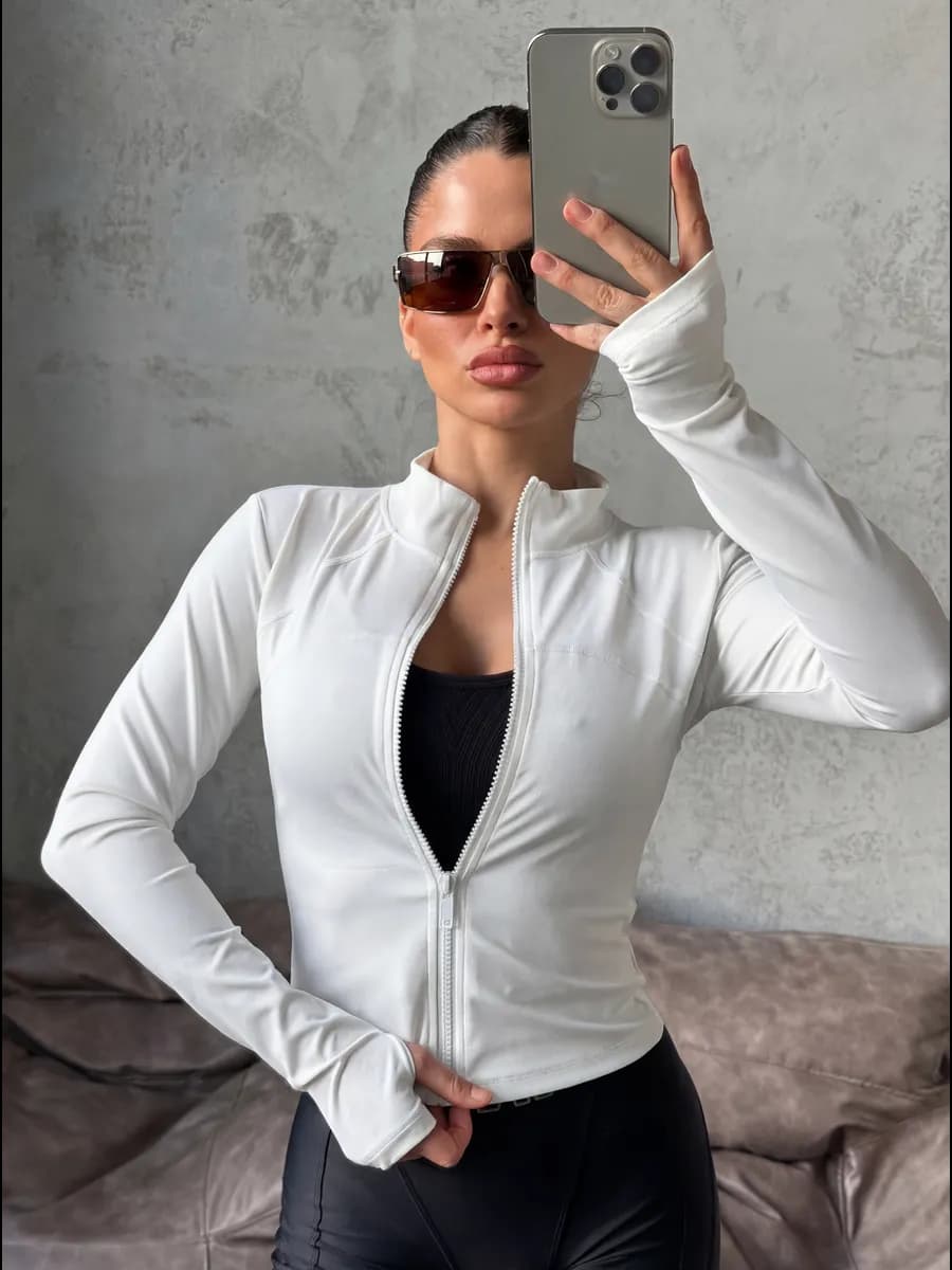 Рашгард спортивный на молнии лонгслив для фитнеса