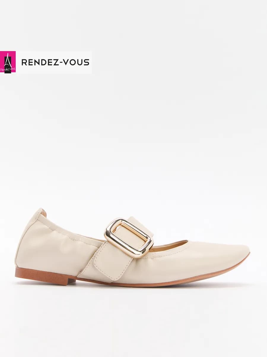 Балетки кожаные мэри джейн - фото 1