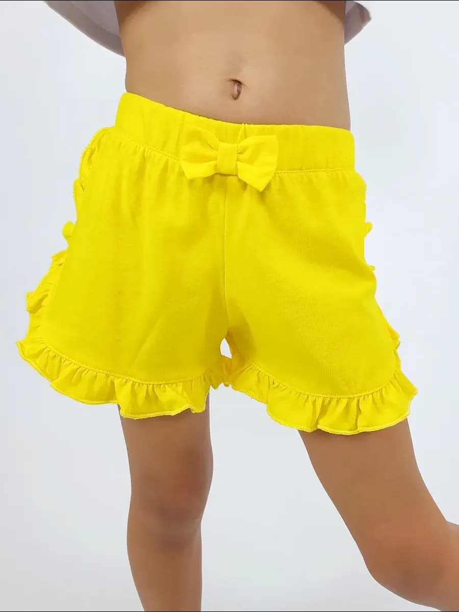 Шорты детские трикотажные с рюшами в садик - фото 1