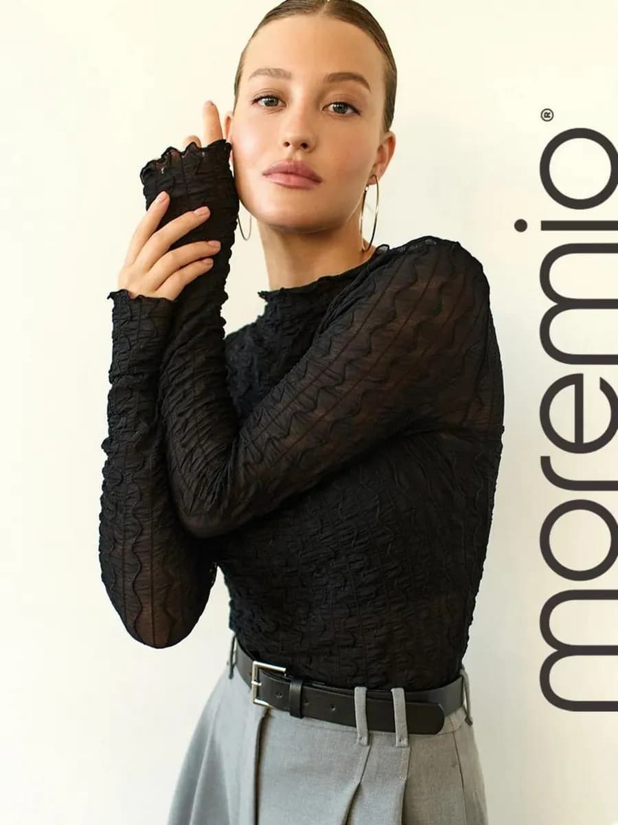 Облегающий лонгслив полупрозрачный