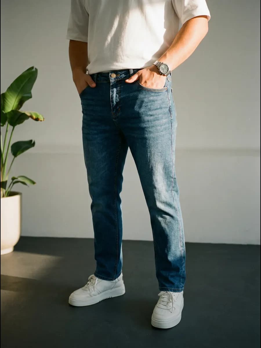 Джинсы прямые зауженные