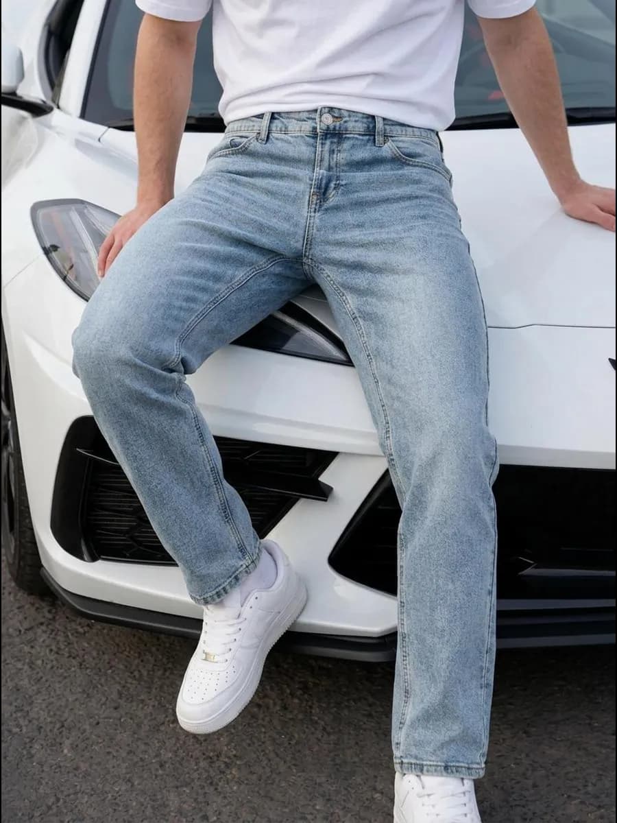 Джинсы слимы зауженные со средней посадкой большие размеры