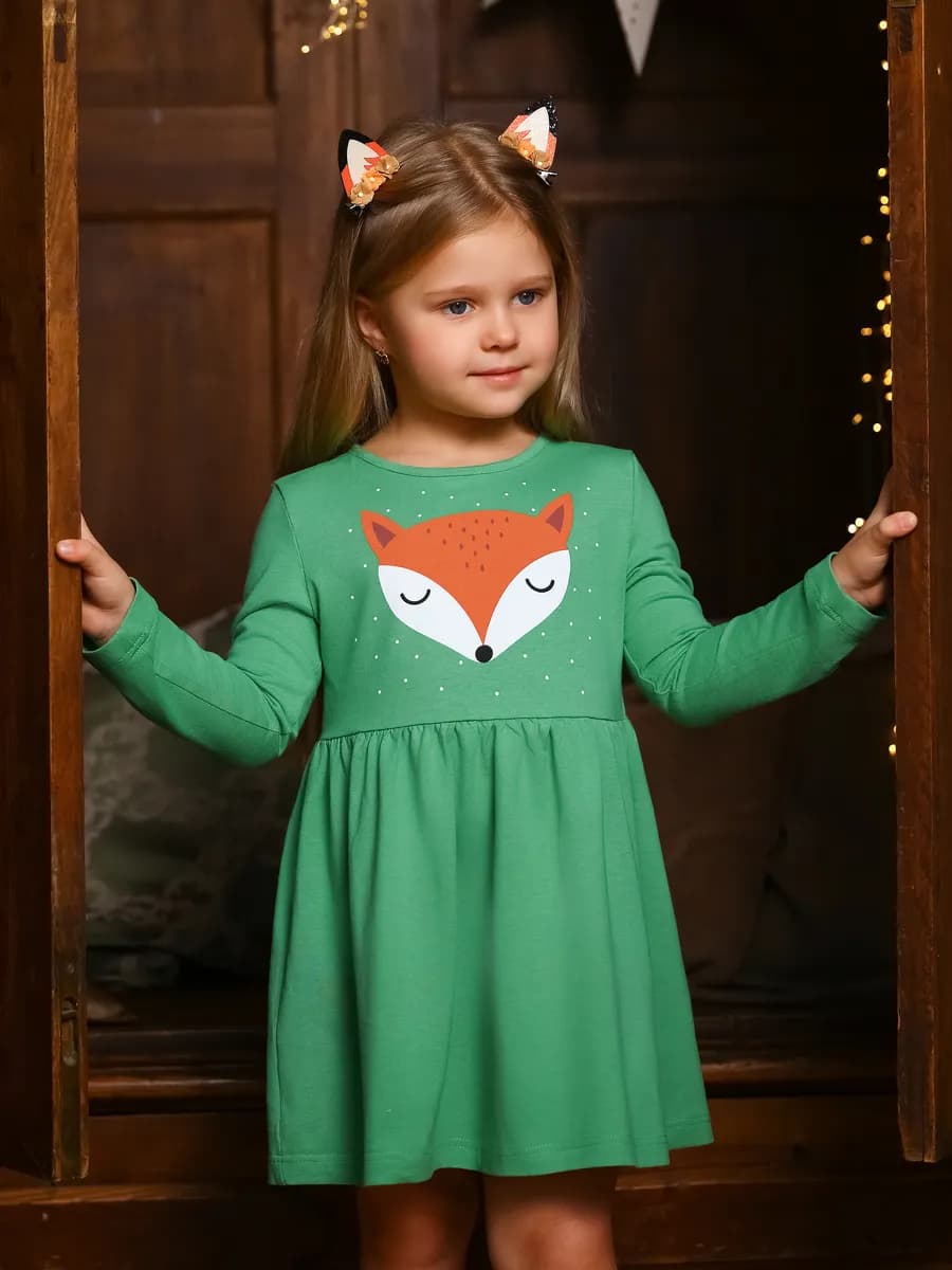 Платье в садик с длинным рукавом