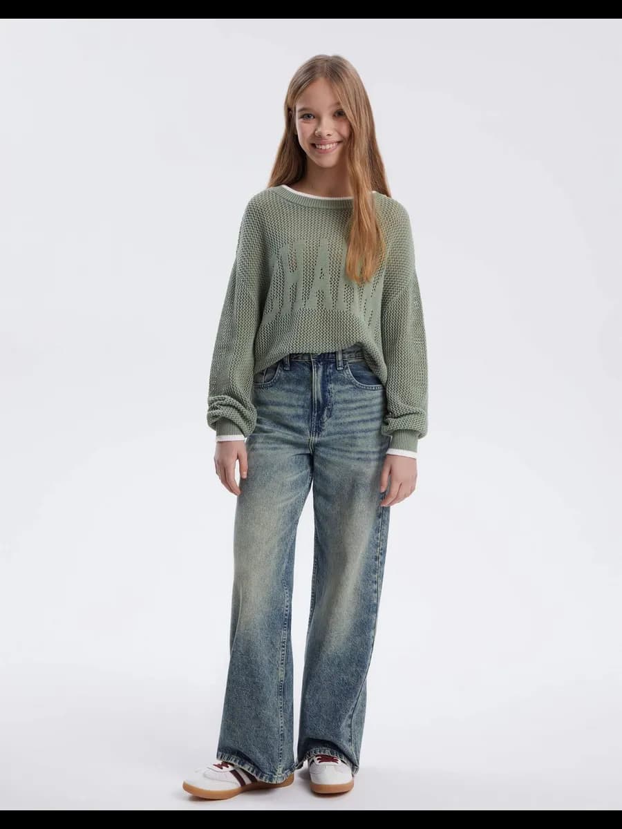 Джинсы широкие трубы подростковые - фото 1