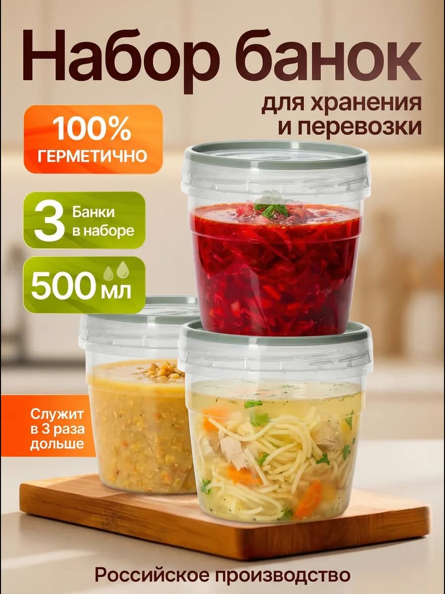 Контейнеры банки пластиковые для хранения