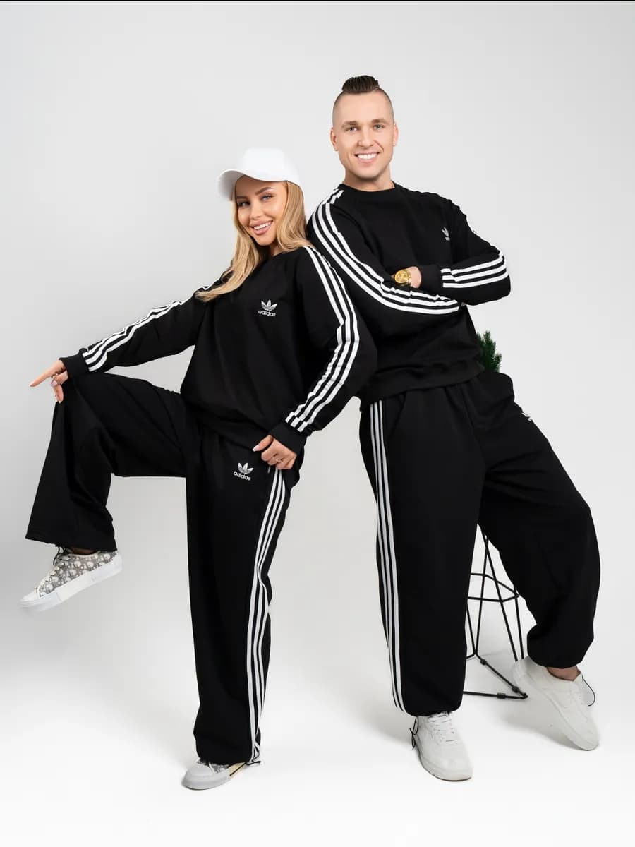 Спортивный костюм оверсайз с вышивкой без начеса