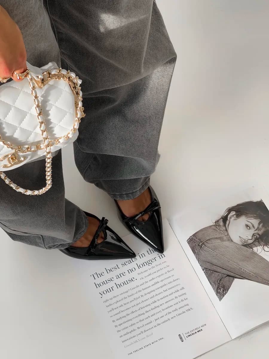 Туфли слингбэки на низком каблуке