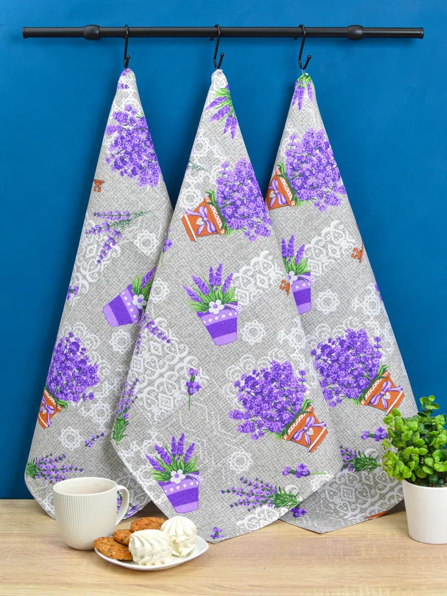 Полотенца кухонные набор 3 шт 60х47 см рогожка