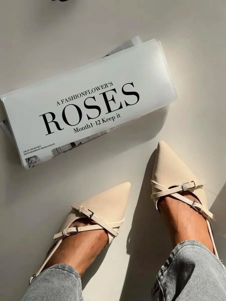 Туфли слингбэки на низком каблуке