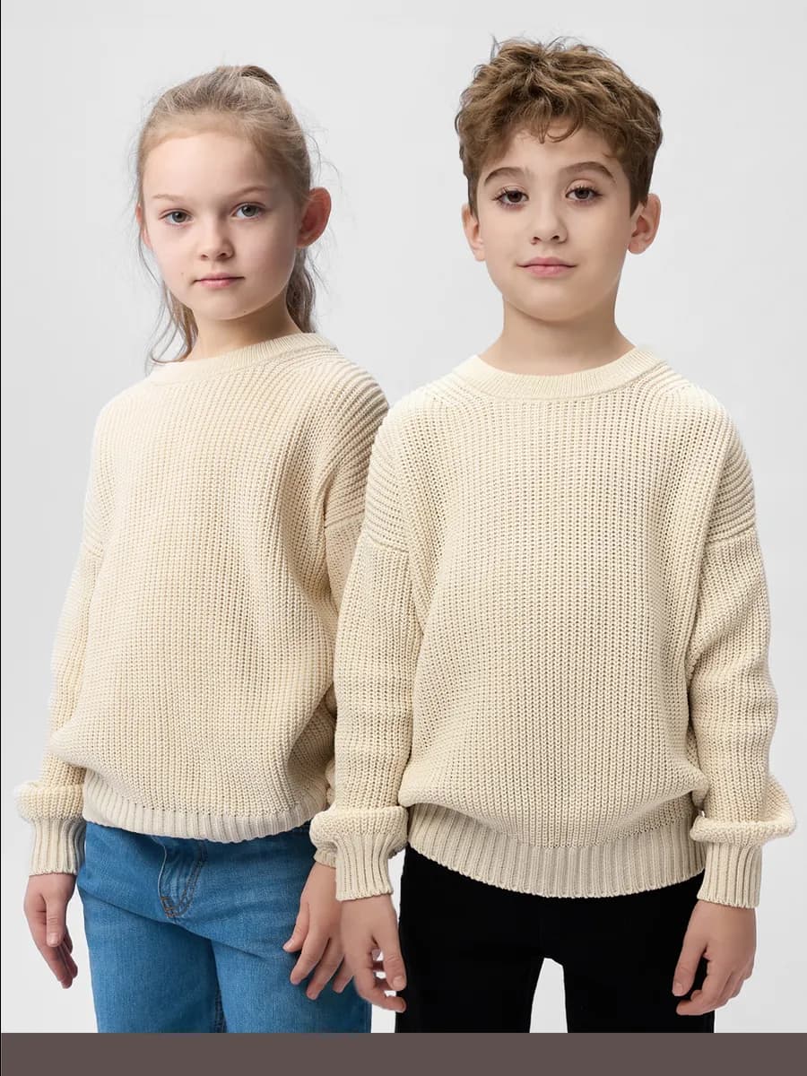 Джемпер для девочки и мальчика вязаный детский оверсайз