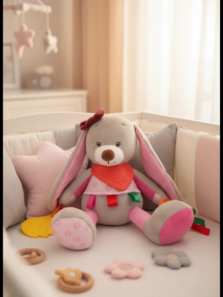 Погремушка для новорожденных мягкая игрушка Зайка