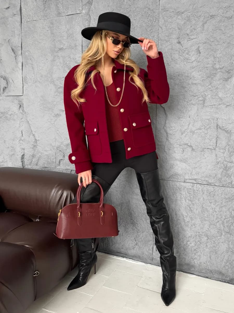 Пальто пиджак демисезонное короткое оверсайз