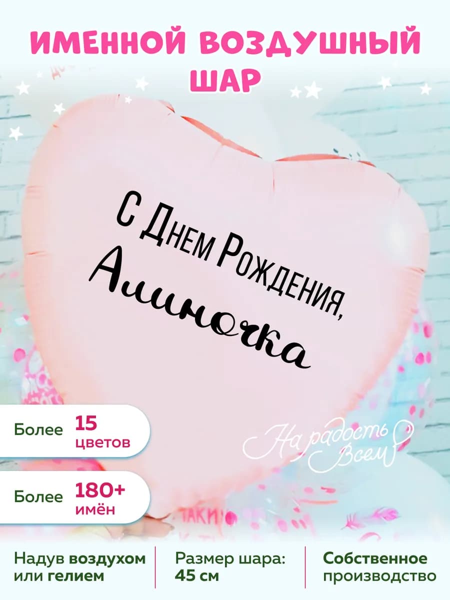 Именной воздушный шар Алиночка, Алина