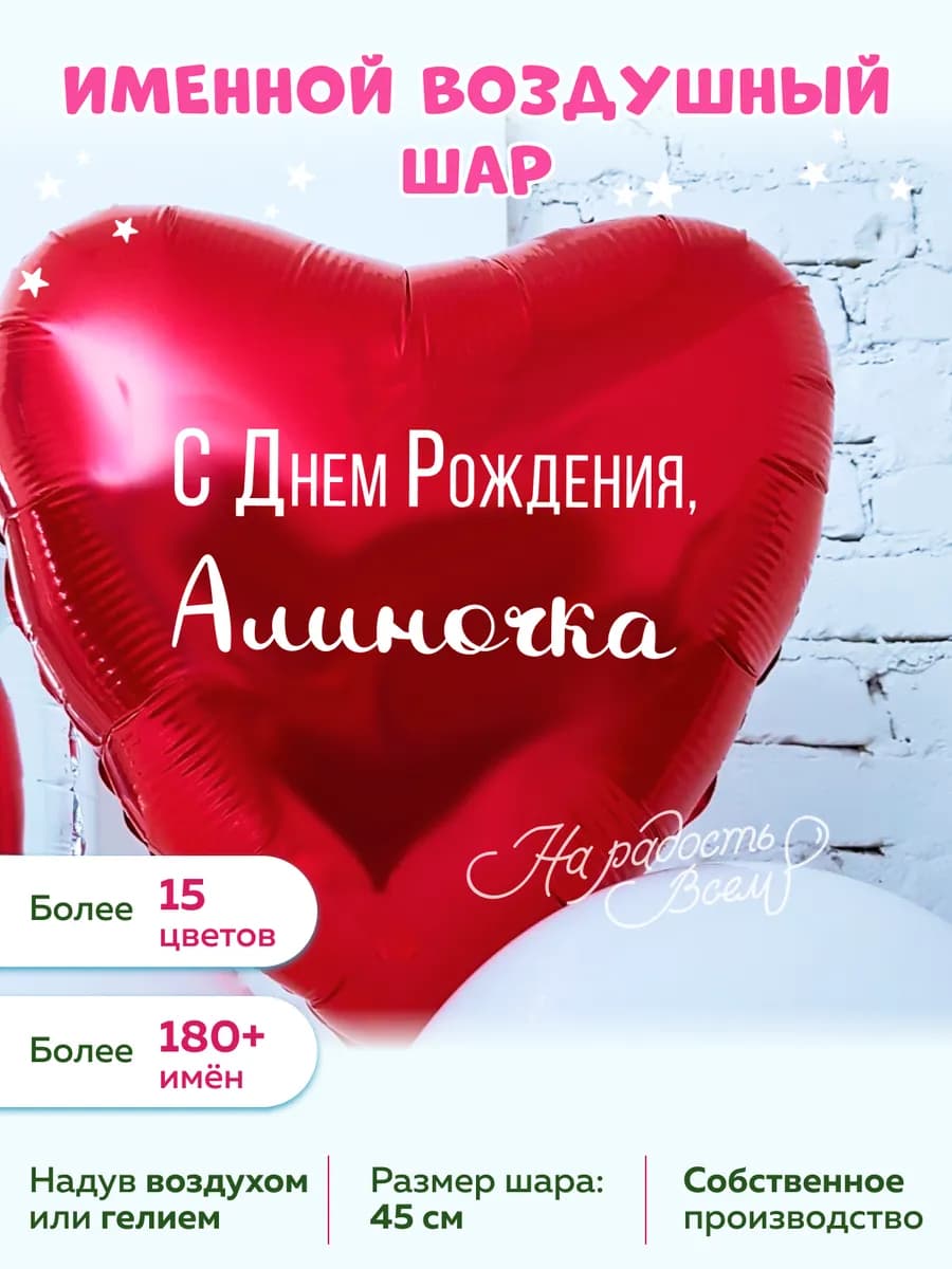 Именной воздушный шар Алиночка, Алина