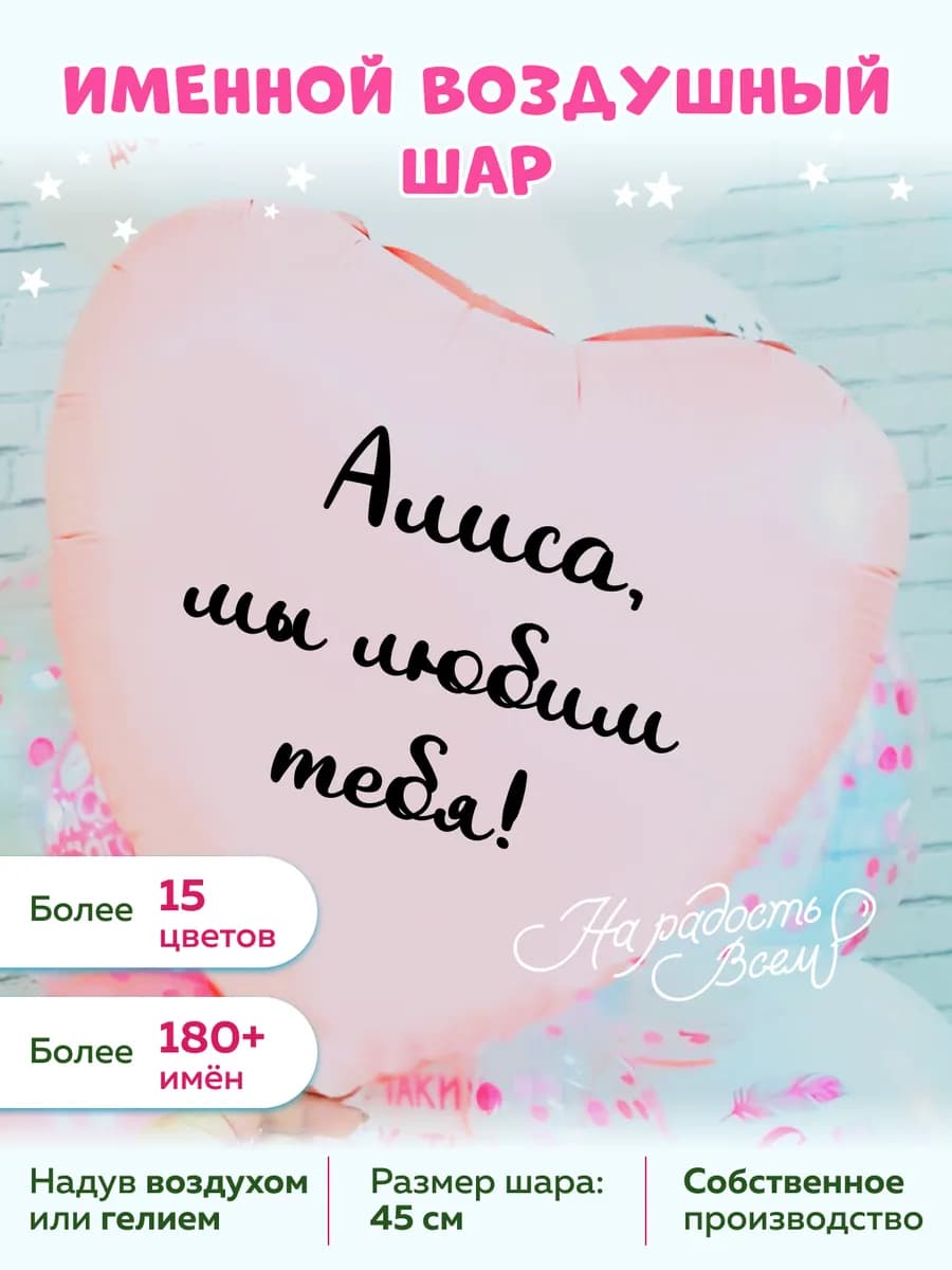 Воздушный шар сердце Алиса, Мы любим тебя