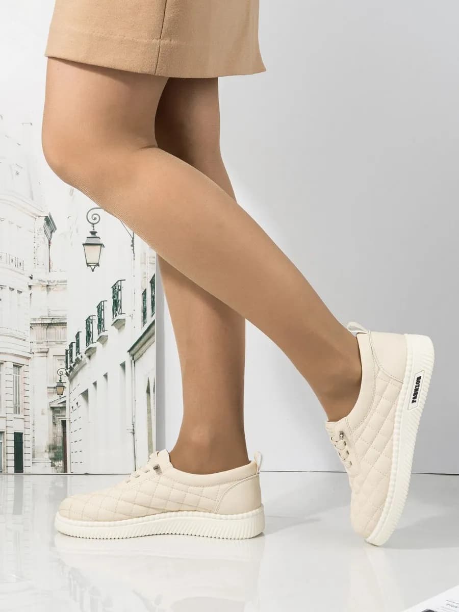 Туфли женские спортивные экокожа сплошная платформа