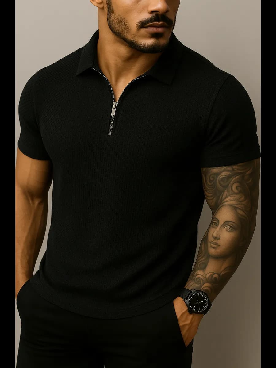 Футболка поло хлопок на молнии