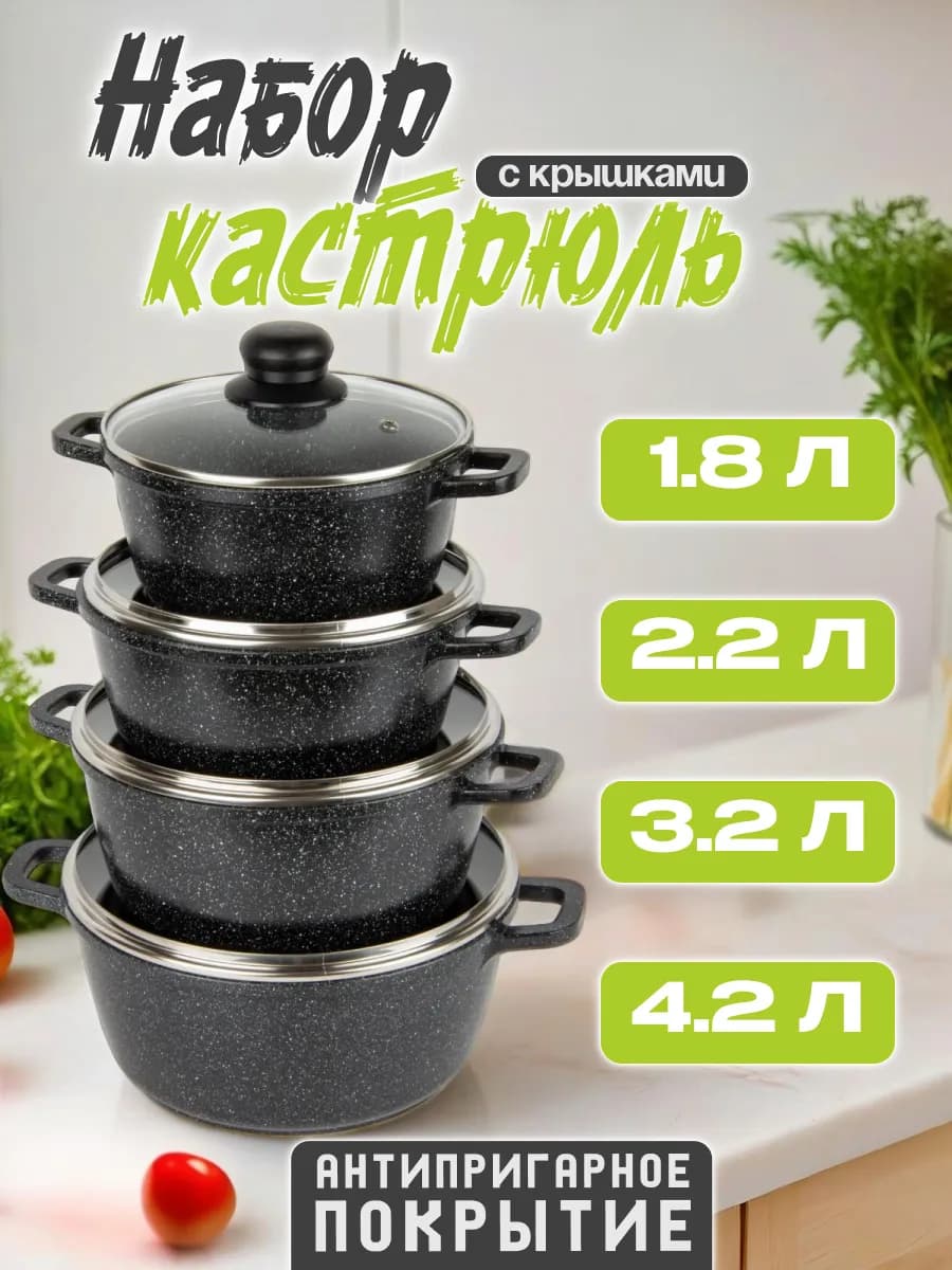 Набор кастрюль с антипригарным покрытием