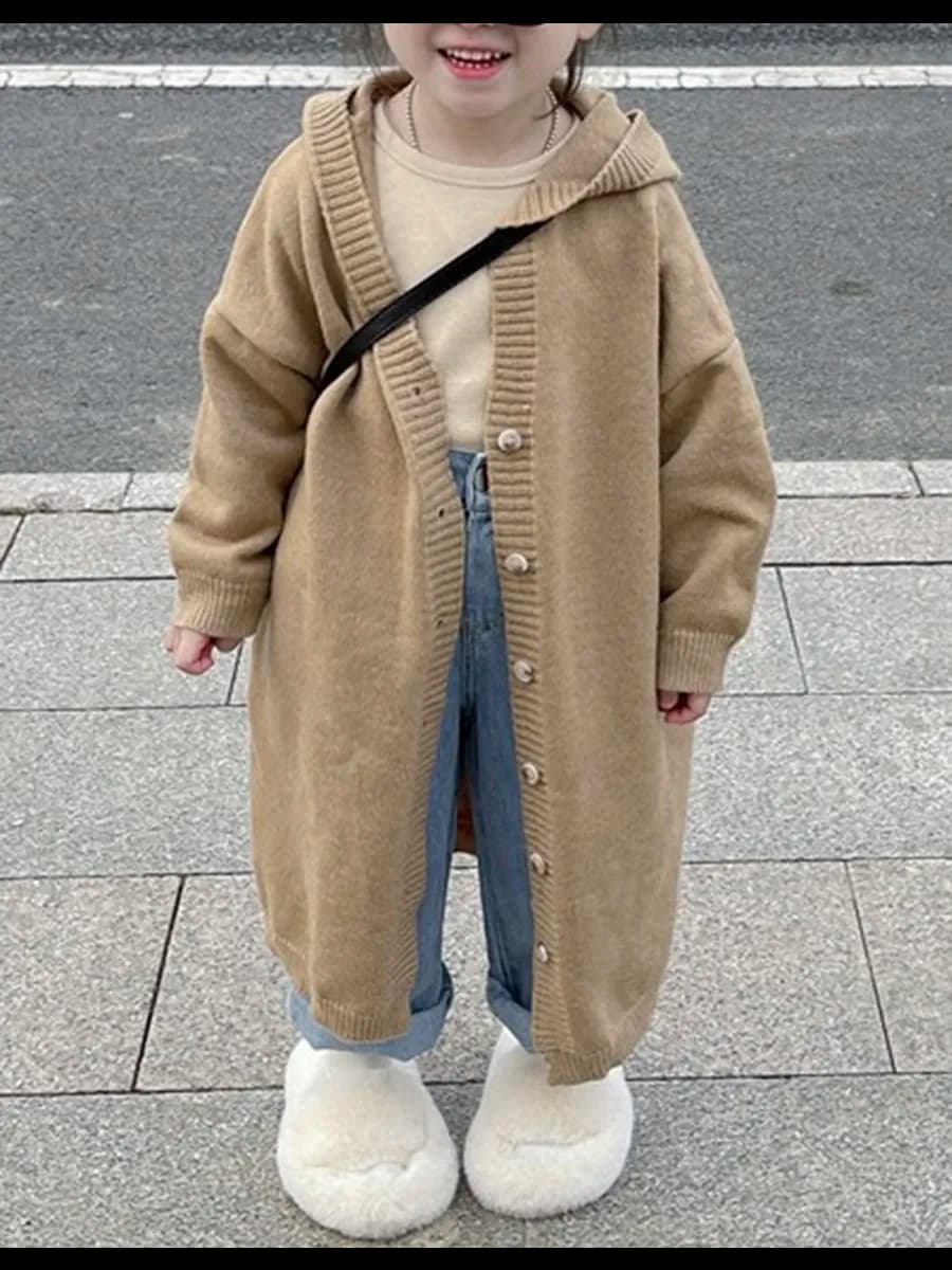 Удлиненный кардиган с капюшоном