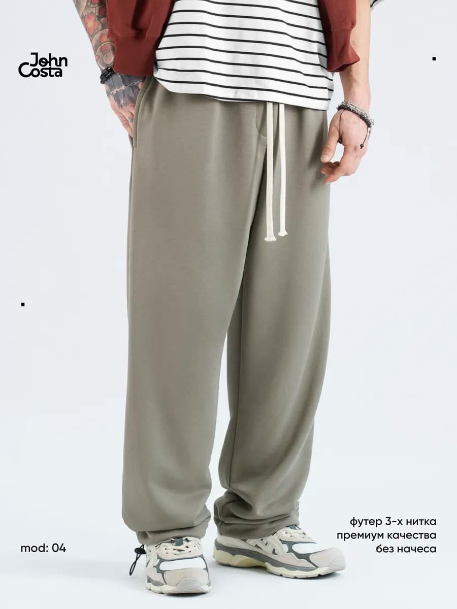 Спортивные брюки прямые широкие на весну 04