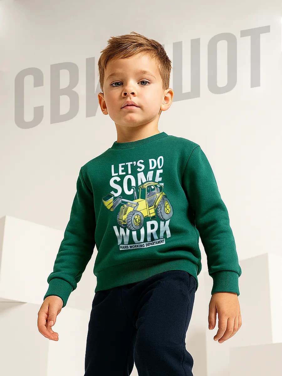 Лонгслив с принтом детский хлопок