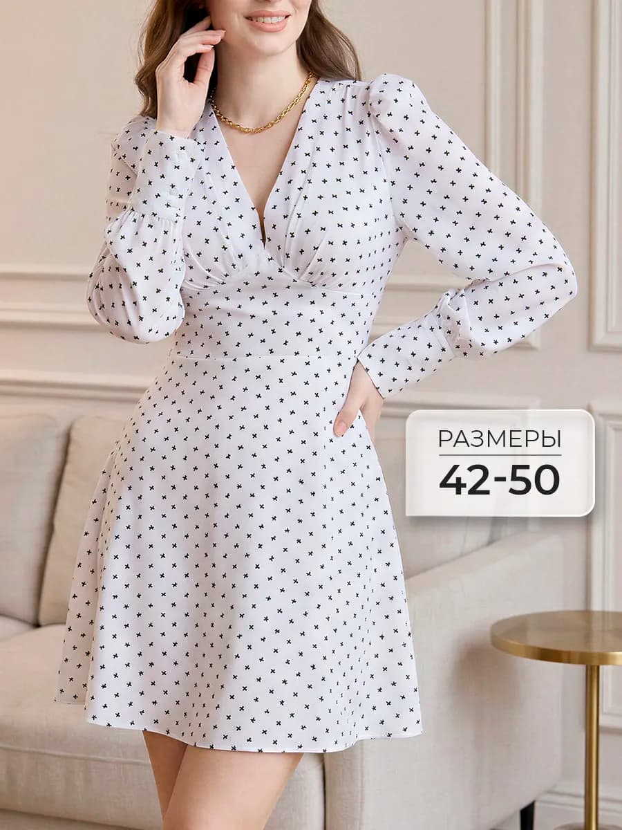 Платье мини короткое в цветочек весеннее вечернее