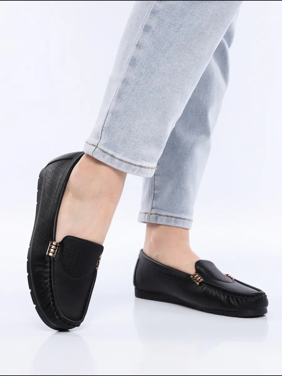 Мокасины черные топсайдеры дышащие