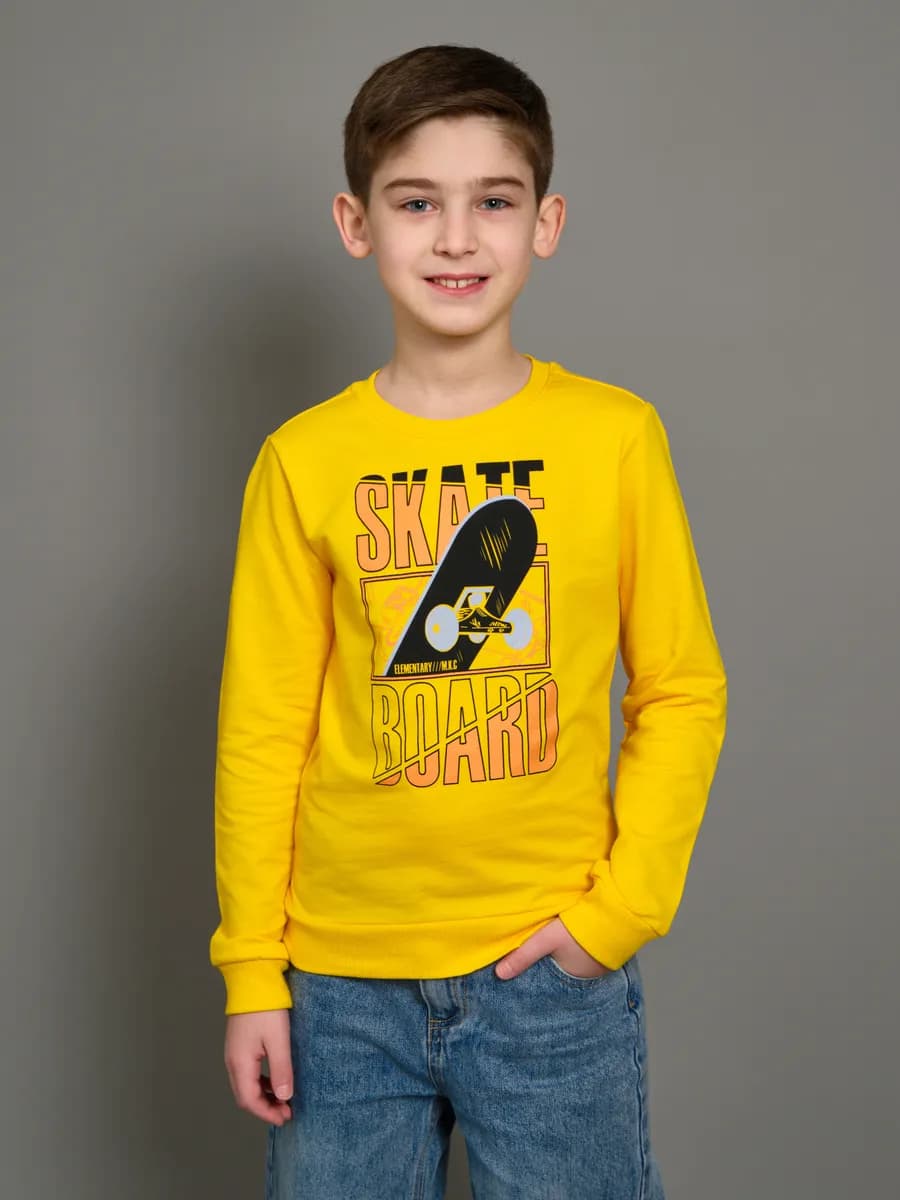 Толстовка свитшот без начеса с принтом