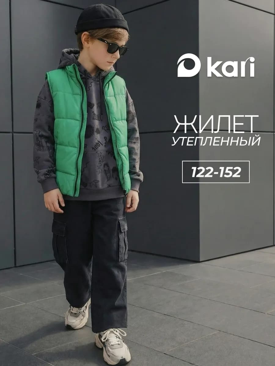 Жилетка для мальчика утепленная без капюшона