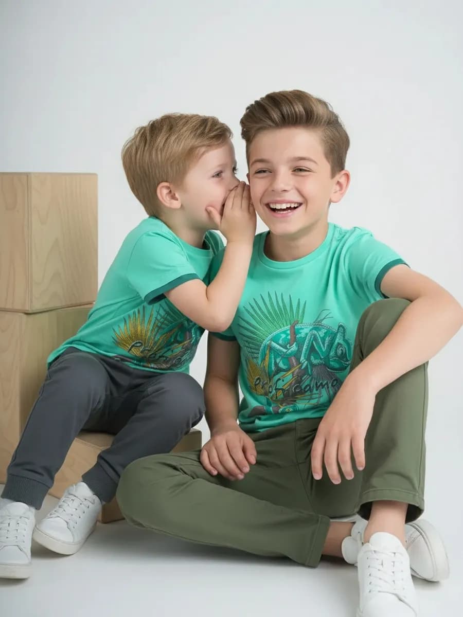 Футболка для мальчика зеленая с принтом