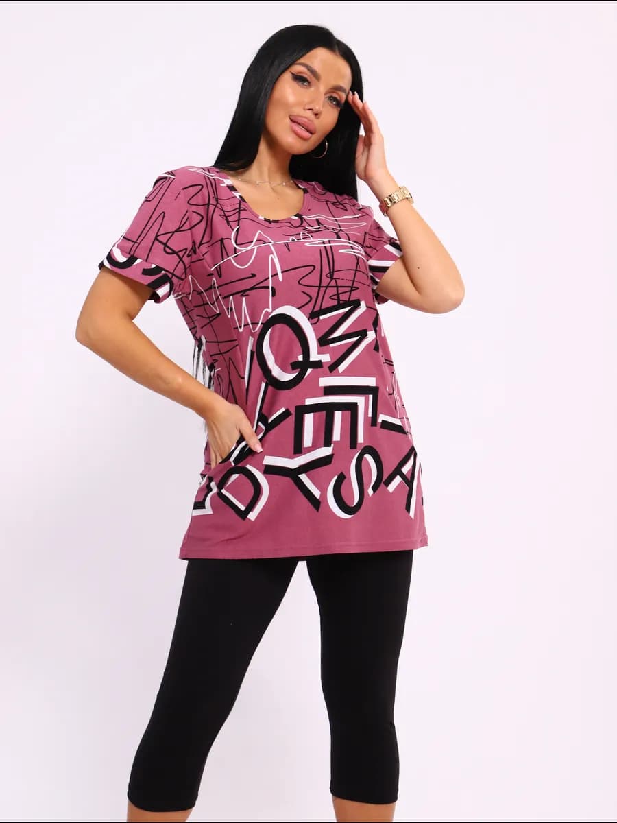 Домашний костюм с бриджами больших размеров