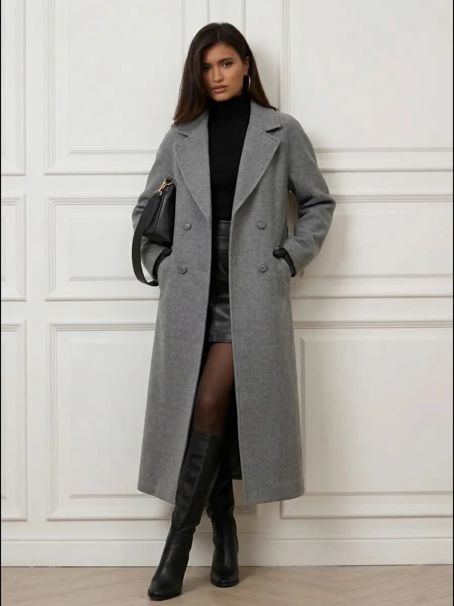 Длинное пальто оверсайз весеннее