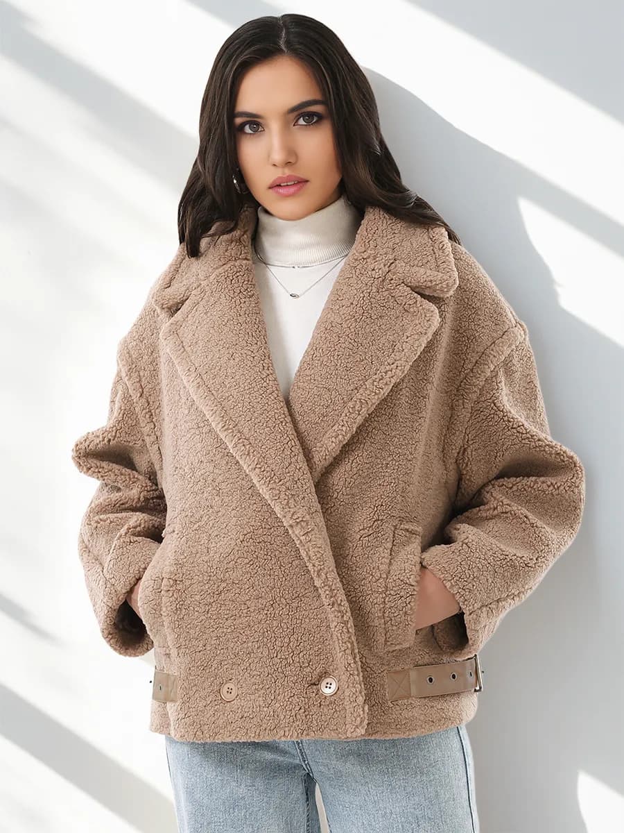 Шуба оверсайз короткая экомех