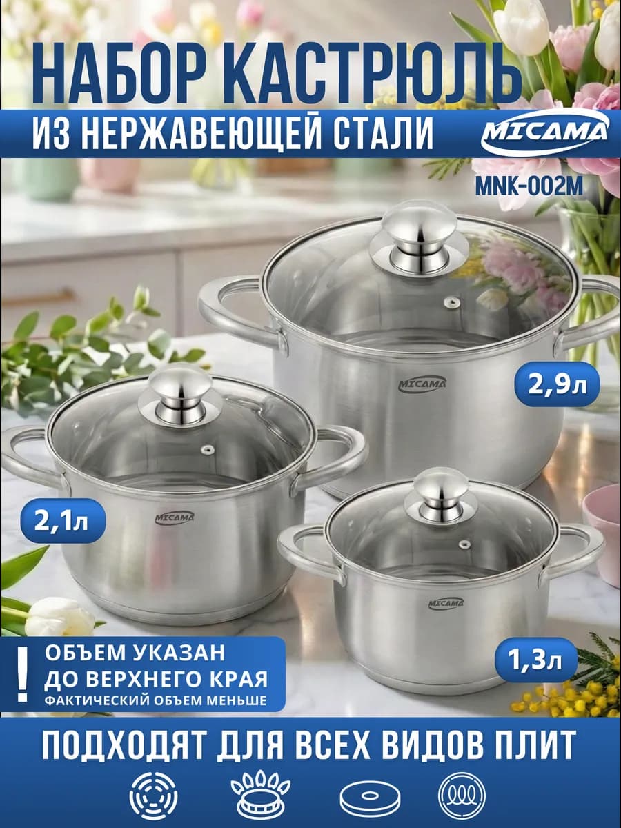 Набор кастрюль из нержавеющей стали