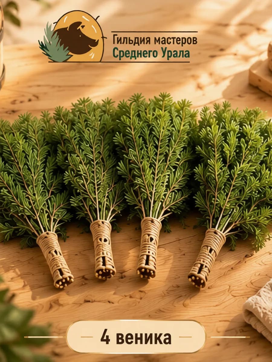Веник для бани, пихтовый, 4 шт