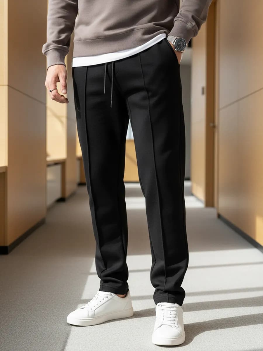 Брюки прямые на резинке со стрелками