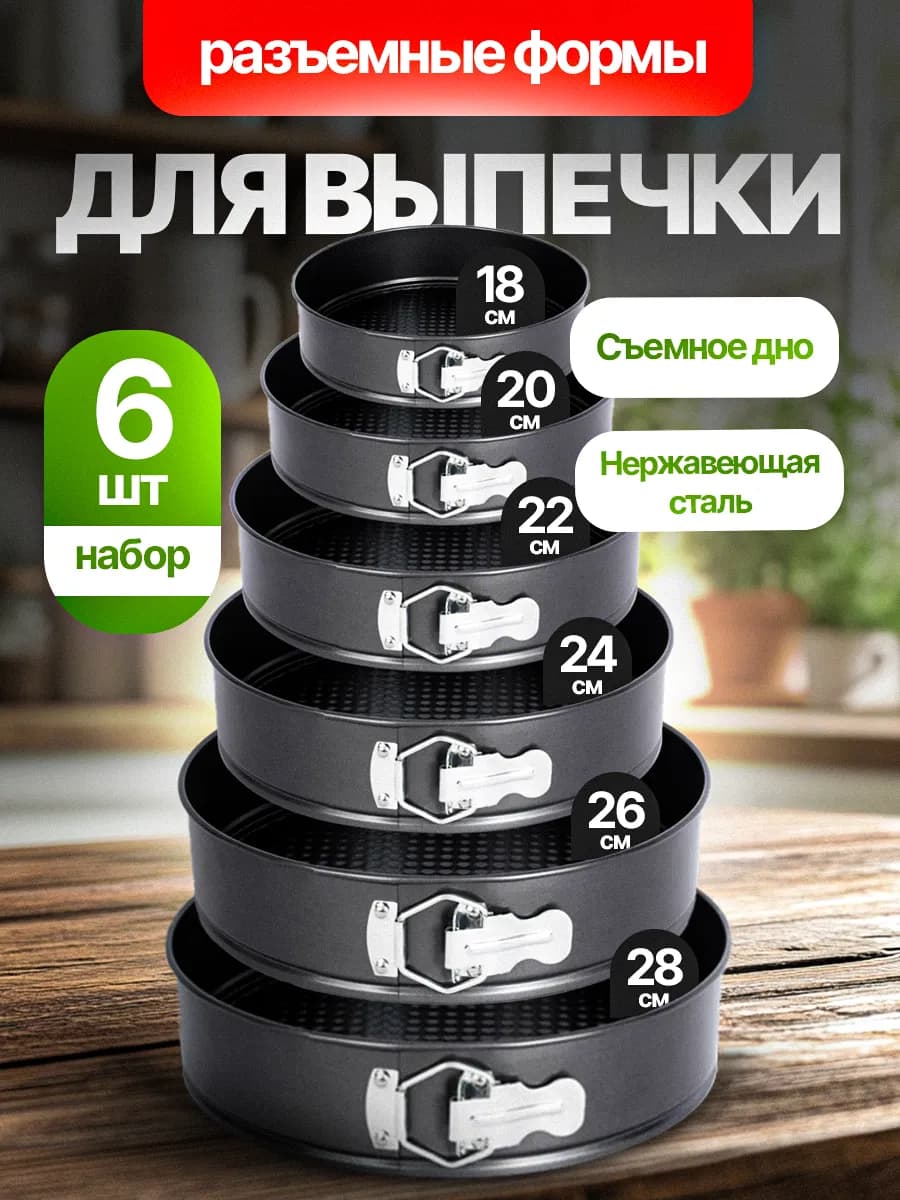 Форма разъемная круглая для выпечки и запекания