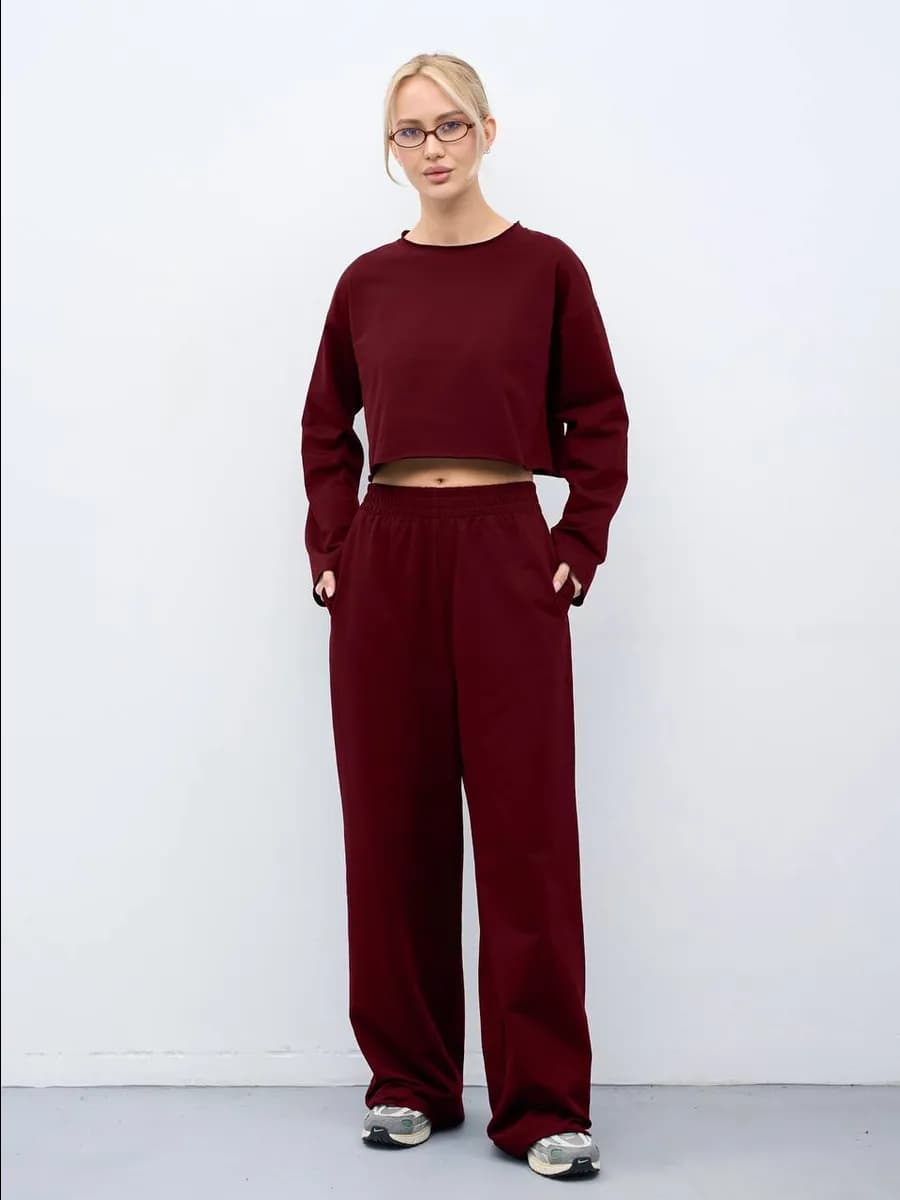 Костюм с лонгсливом и брюками без начеса