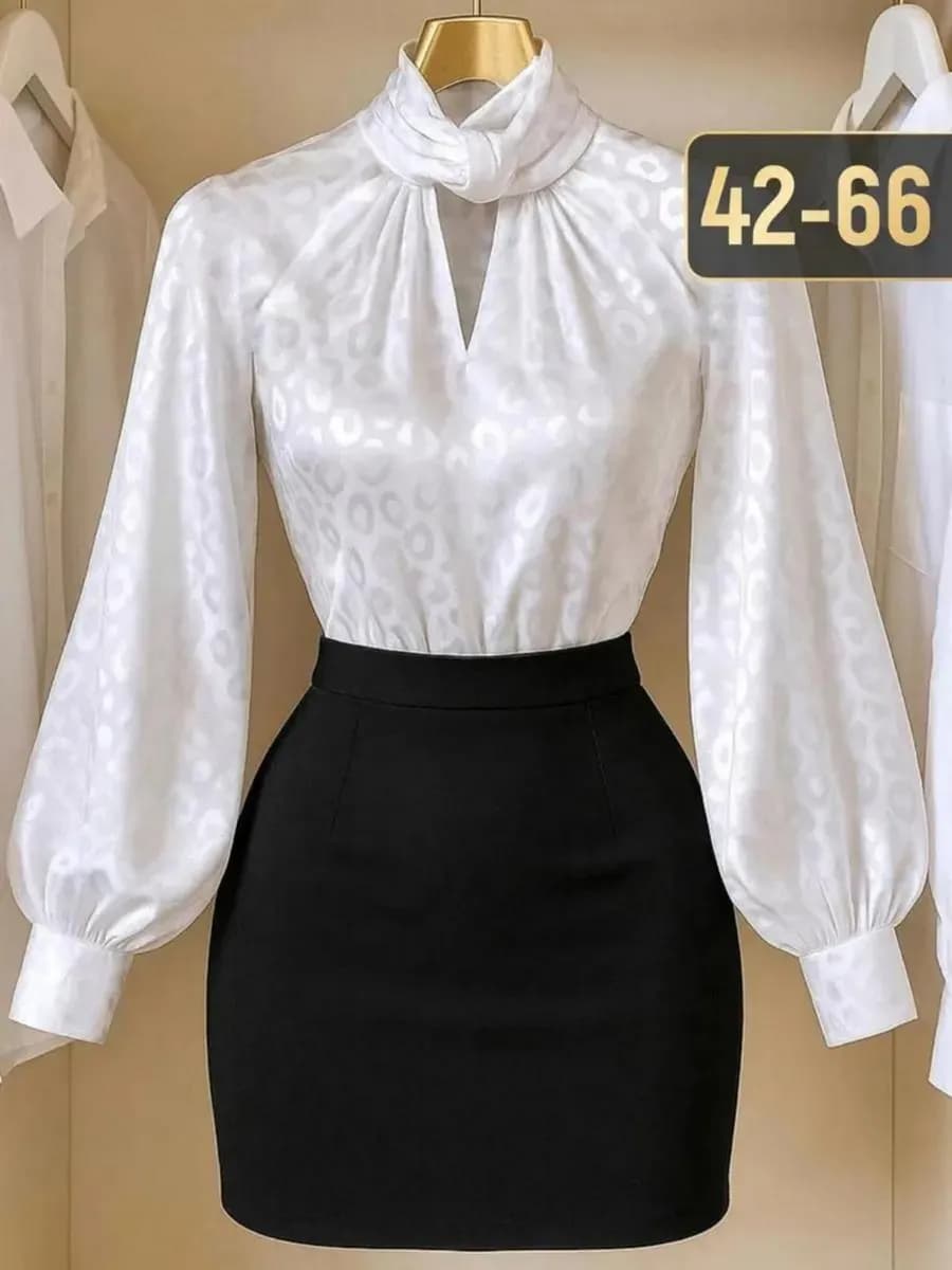 Нарядная блузка леопард с длинным рукавом