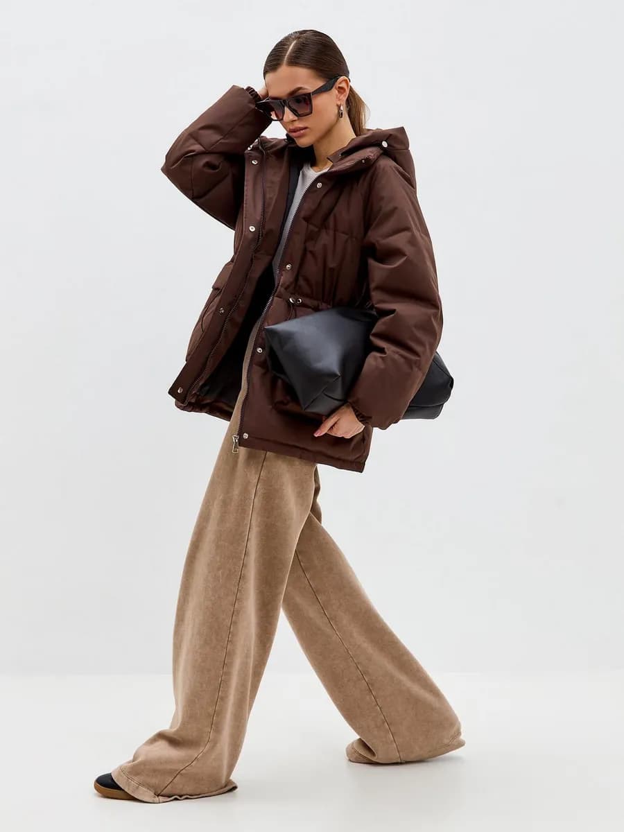 Куртка осенняя на кулиске с капюшоном