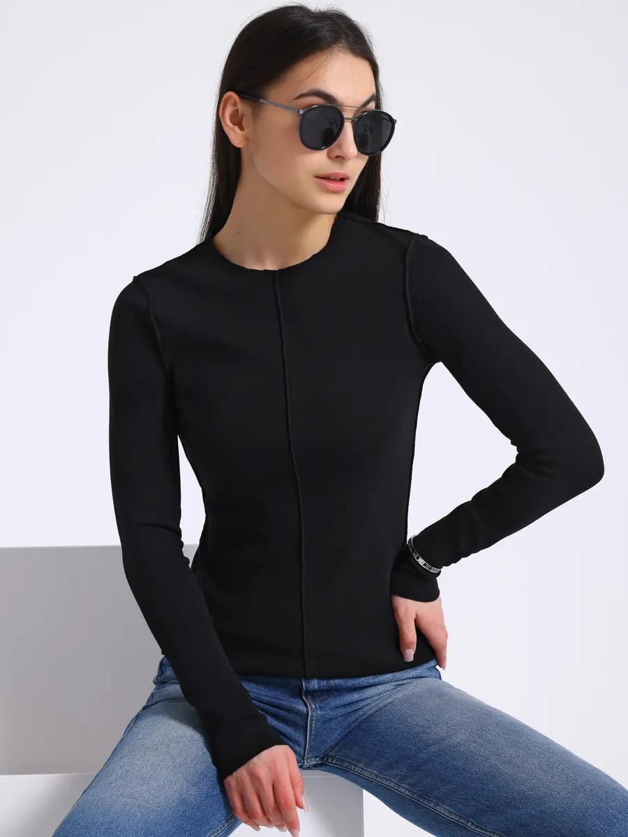 Лонгслив женский облегающий швы наружу