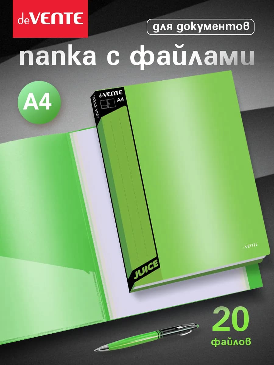 Папка с файлами A4 20 вкладышей органайзер для документов