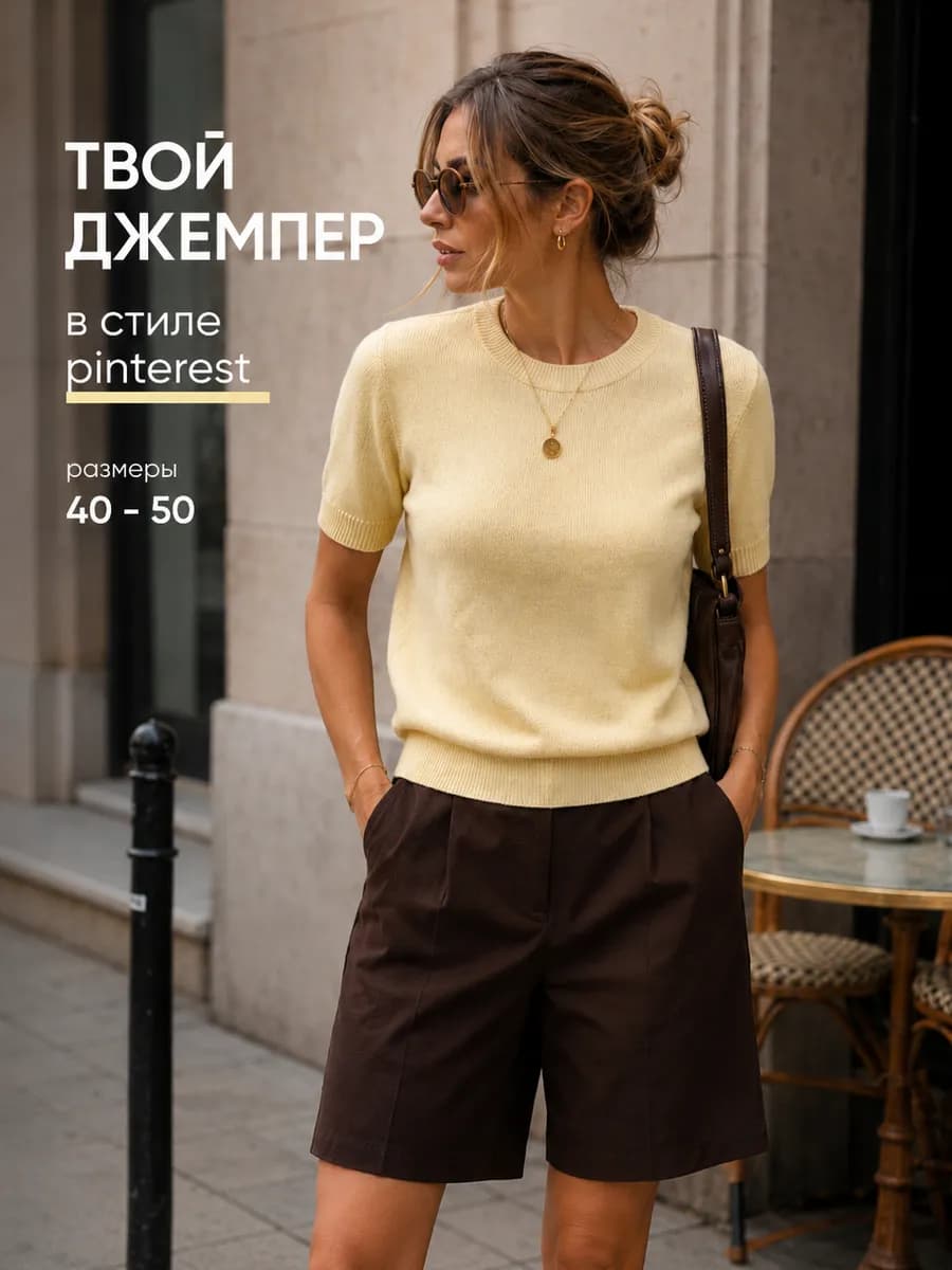 Джемпер футболка трикотажная вязаная летняя