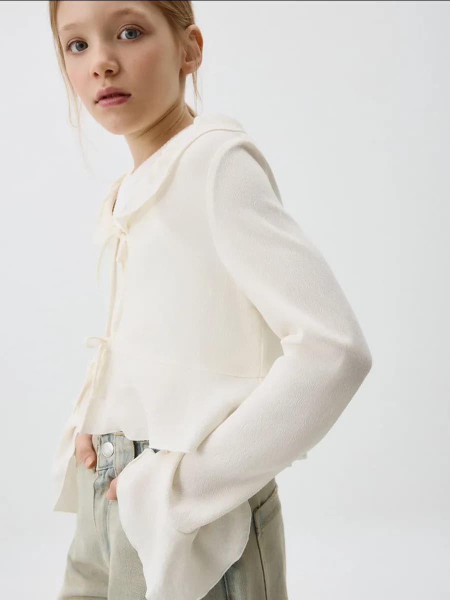 Блузка из креповой вискозы на завязках