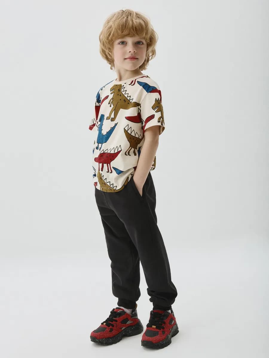 Брюки джоггеры на резинке трикотажные базовые